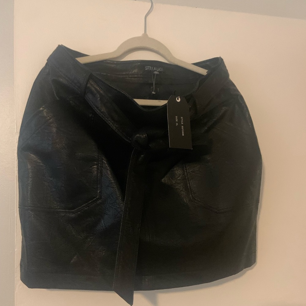 Mini leather skirt
